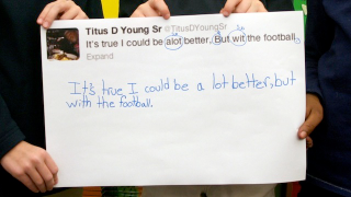 Illustration for article titled Second Graders Correct Tweets From NFL Players And It's Magical